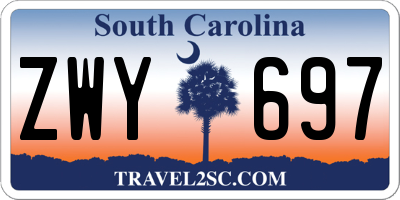 SC license plate ZWY697