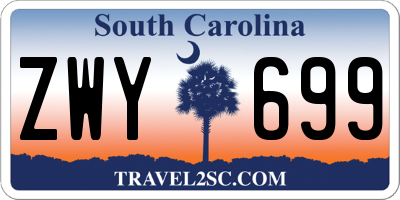 SC license plate ZWY699
