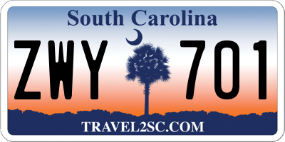 SC license plate ZWY701
