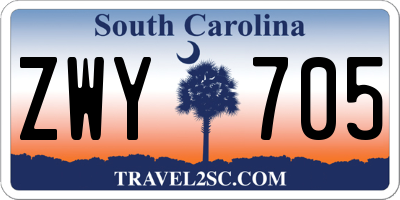 SC license plate ZWY705