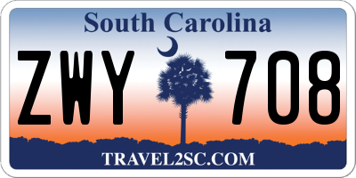 SC license plate ZWY708