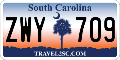SC license plate ZWY709