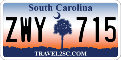 SC license plate ZWY715