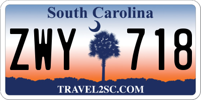 SC license plate ZWY718
