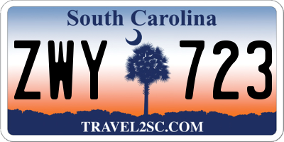 SC license plate ZWY723