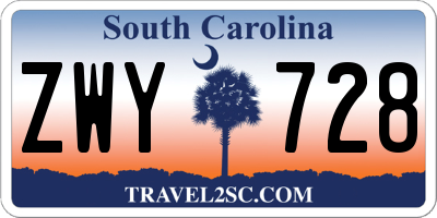 SC license plate ZWY728