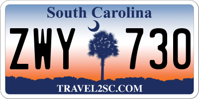 SC license plate ZWY730
