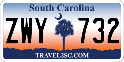 SC license plate ZWY732