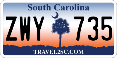 SC license plate ZWY735