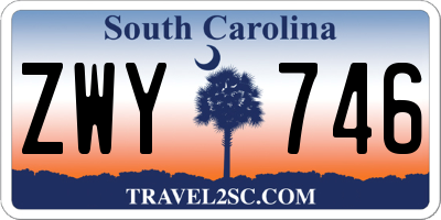 SC license plate ZWY746