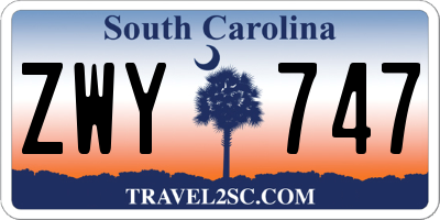 SC license plate ZWY747