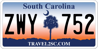SC license plate ZWY752