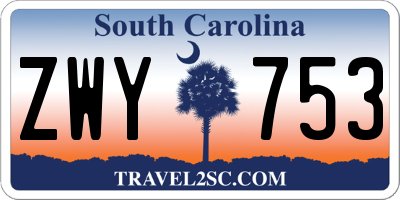 SC license plate ZWY753