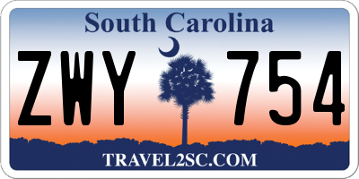 SC license plate ZWY754