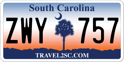 SC license plate ZWY757