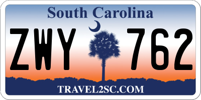 SC license plate ZWY762