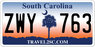 SC license plate ZWY763