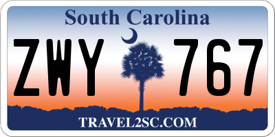 SC license plate ZWY767