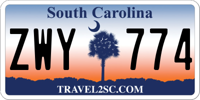 SC license plate ZWY774