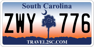 SC license plate ZWY776