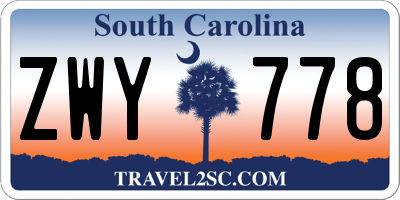 SC license plate ZWY778