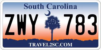 SC license plate ZWY783