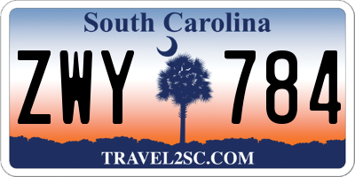 SC license plate ZWY784