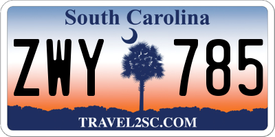 SC license plate ZWY785