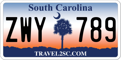 SC license plate ZWY789