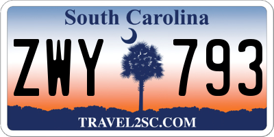 SC license plate ZWY793
