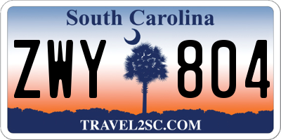 SC license plate ZWY804