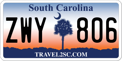 SC license plate ZWY806