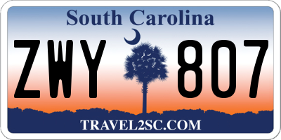 SC license plate ZWY807