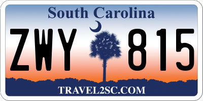 SC license plate ZWY815