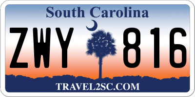 SC license plate ZWY816