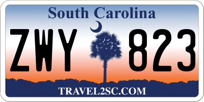 SC license plate ZWY823