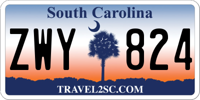 SC license plate ZWY824