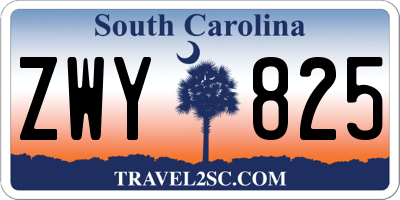 SC license plate ZWY825
