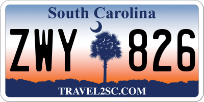 SC license plate ZWY826
