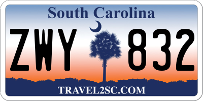SC license plate ZWY832
