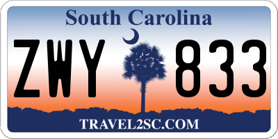 SC license plate ZWY833