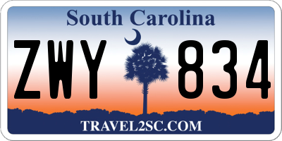 SC license plate ZWY834