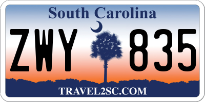 SC license plate ZWY835