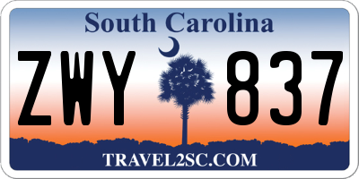 SC license plate ZWY837
