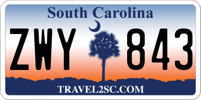 SC license plate ZWY843