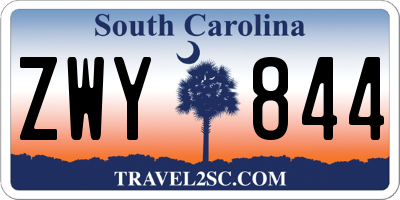 SC license plate ZWY844