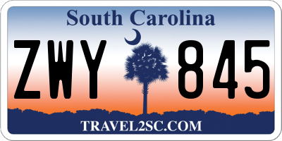 SC license plate ZWY845
