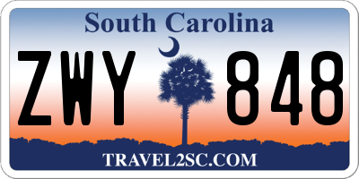 SC license plate ZWY848