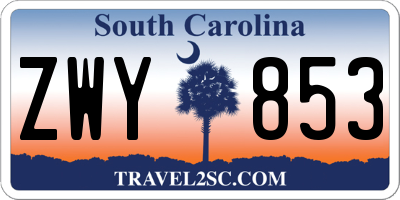 SC license plate ZWY853