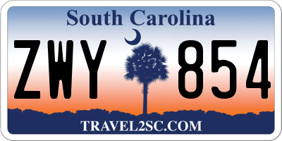 SC license plate ZWY854